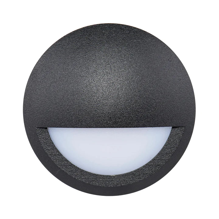 Nava Black Surface Mounted Eyelid Step Light Built In 5w 5500k 240v