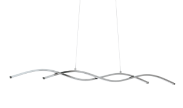 Lasana 2 Chrome Wavy Bar Pendant Light Built In 2x14w 3000k