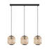 Bordesley Natural Wood/Black 3 Light Bar Pendant